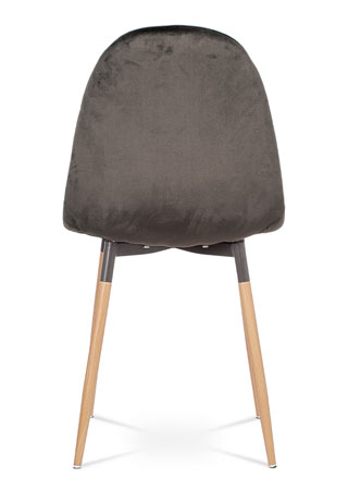 Jídelní židle, šedá sametová látka, kov dekor buk - CT-622 GREY4