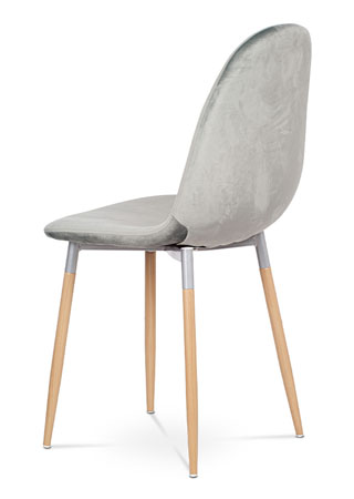 Jídelní židle, stříbrná sametová látka, kov dekor buk - CT-622 SIL4