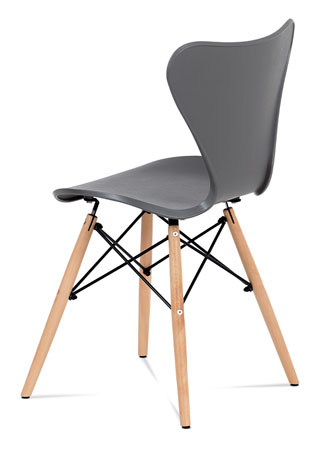 Jídelní židle šedý plast / natural - CT-742 GREY