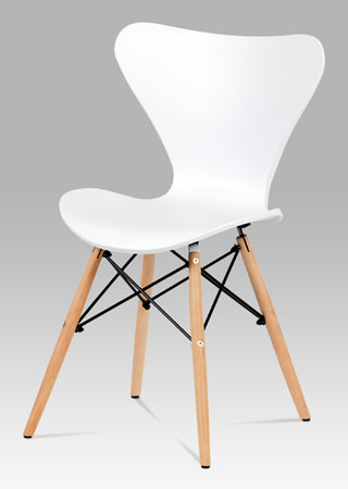 Jídelní židle bílý plast / natural - CT-742 WT