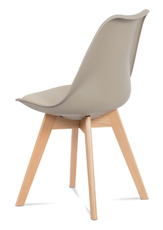 Jídelní židle, plast latté / koženka latté / masiv buk - CT-752 LAT