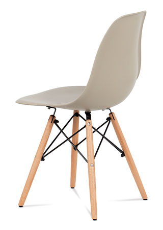 Jídelní židle, plast latté / masiv buk / kov černý - CT-758 LAT
