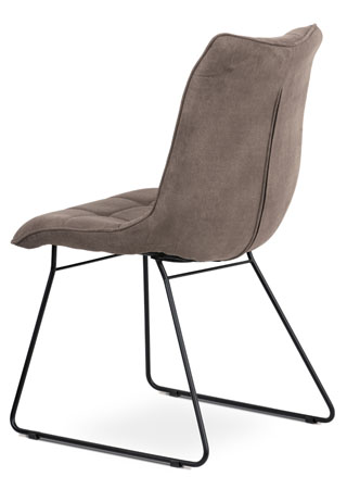 Jídelní židle, potah lanýžová látka v dekoru vintage kůže, kovová podnož, matný - DCH-414 LAN3
