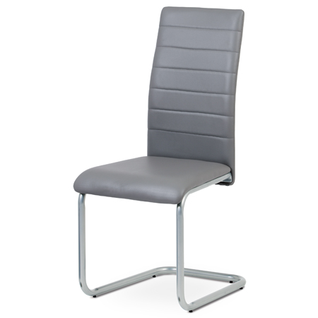 Jídelní židle, koženka šedá / šedý lak - DCL-102 GREY