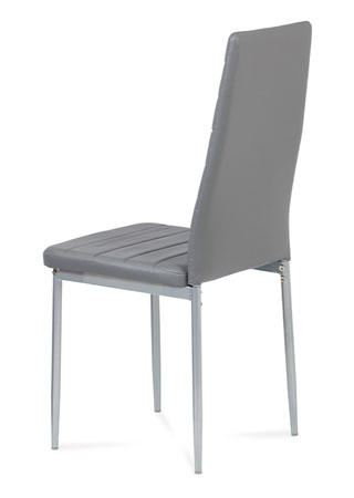 Jídelní židle, koženka tm. šedá / šedý lak - DCL-117 GREY