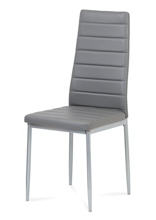 Jídelní židle, koženka tm. šedá / šedý lak - DCL-117 GREY