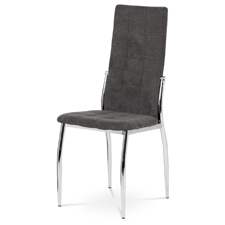 Jídelní židle, šedá látka, kov chrom - DCL-213 GREY2