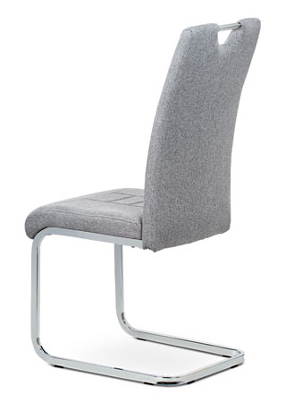 Jídelní židle, stříbrná látka, kovová pohupová chromovaná podnož - DCL-404 SIL2