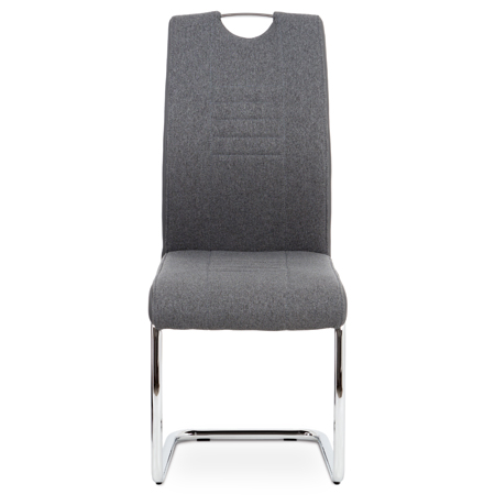Jídelní židle, šedá látka-ekokůže, chrom - DCL-405 GREY2