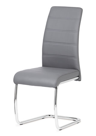 Jídelní židle chrom / koženka šedá - DCL-407 GREY