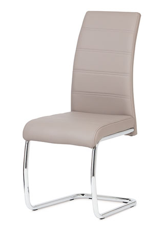 Jídelní židle chrom / koženka lanýžová - DCL-407 LAN