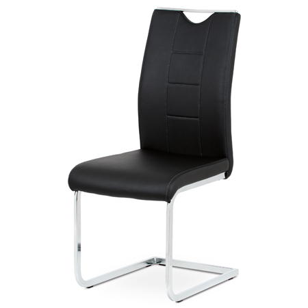Jídelní židle černá koženka / chrom - DCL-411 BK