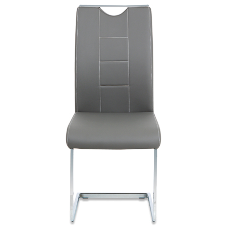 Jídelní židle šedá koženka / chrom - DCL-411 GREY