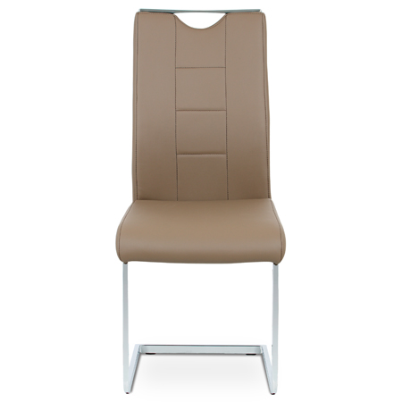 Jídelní židle latte koženka / chrom - DCL-411 LAT