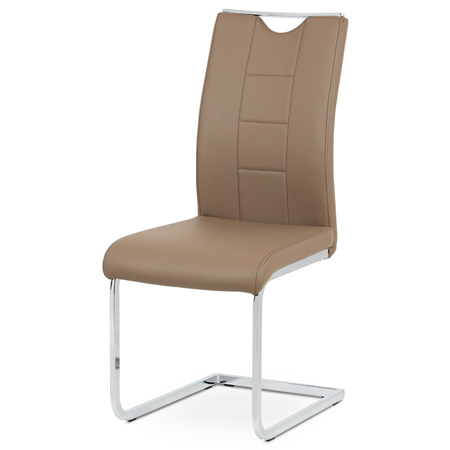 Jídelní židle latte koženka / chrom - DCL-411 LAT