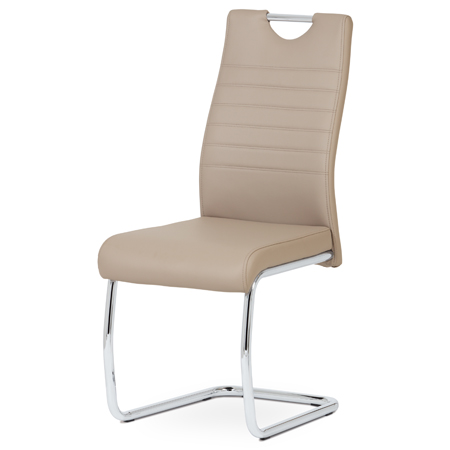 Jídelní židle koženka cappuccino / chrom - DCL-418 CAP