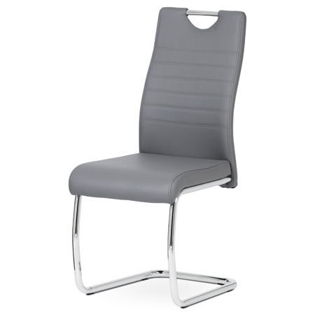 Jídelní židle koženka šedá / chrom - DCL-418 GREY