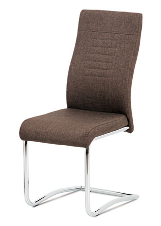 Jídelní židle hnědá látka / chrom - DCL-427 BR2