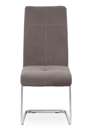 Jídelní židle, potah lanýžová sametová látka, kovová pohupová chromovaná podnož