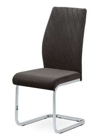Jídelní židle, šedá sametová látka, kovová pohupová chromovaná podnož - DCL-442 GREY4