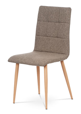 Jídelní židle, šedohnědá látka, kov dekor buk - DCL-603 GREY2