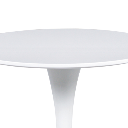 Jídelní stůl pr.60x72 cm, bílá matná MDF, kov bílý vysoký lesk - DT-560 WT