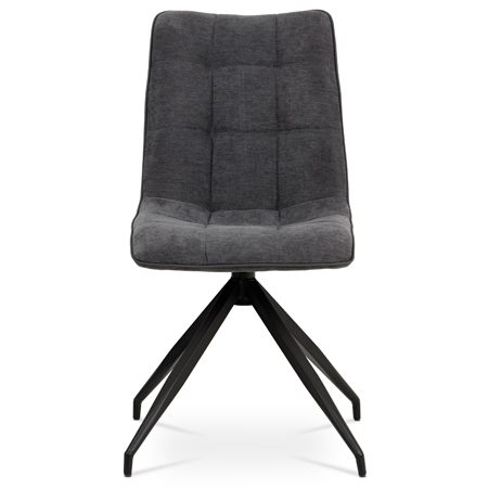 Jídelní židle, šedá látka + ekokůže, kov antracit - HC-396 GREY2