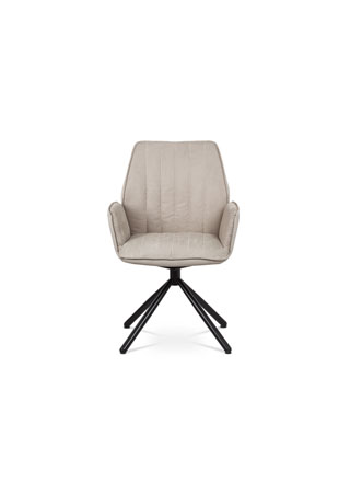 Jídelní a konferenční židle, cappuccino ekokůže / látka, kovová podnož, černý ma - HC-399 CAP2