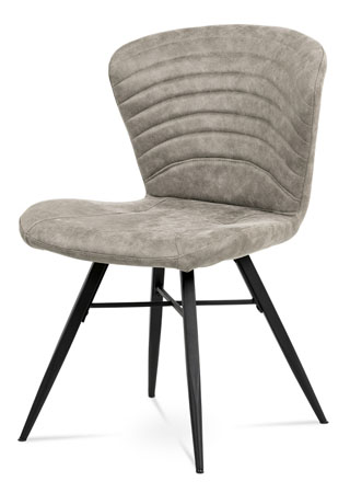 Jídelní židle, lanýžová látka vintage, kov černý mat - HC-442 LAN3