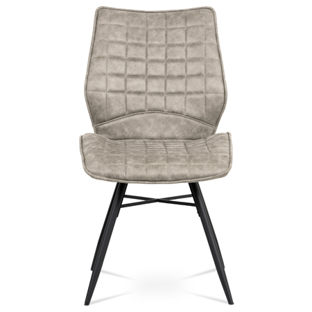 Jídelní židle, lanýžová látka vintage, kov černý mat - HC-444 LAN3