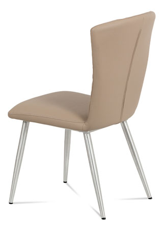 Jídelní židle koženka cappuccino / broušený nerez - HC-666 CAP
