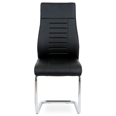 Jídelní židle, černá koženka / chrom - HC-955 BK