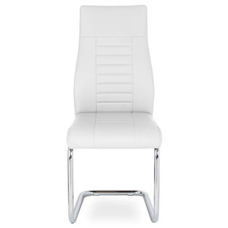 Jídelní židle, bílá koženka / chrom - HC-955 WT