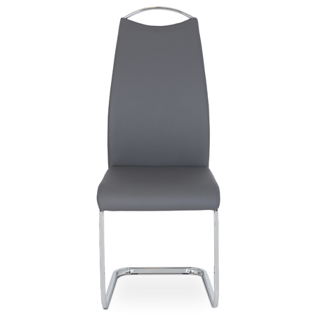 Jídelní židle šedá koženka / chrom - HC-981 GREY