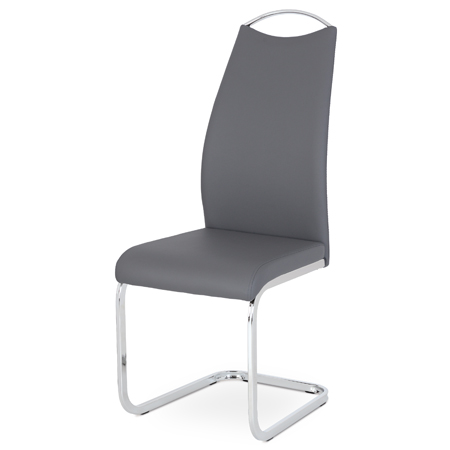 Jídelní židle šedá koženka / chrom - HC-981 GREY