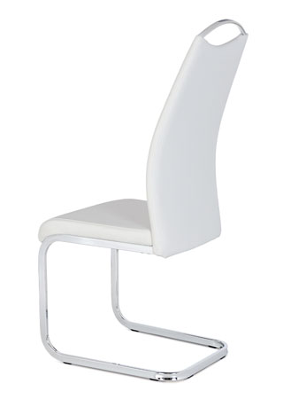Jídelní židle bílá koženka / chrom - HC-981 WT