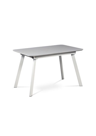 Jídelní stůl 120+40x80 cm, šedá matná MDF+šedé sklo, kov šedý mat - HT-801 GREY