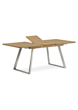 Jídelní stůl rozkládací - 160+40x90 cm, MDF + dýha dub, kovová podnož, broušený