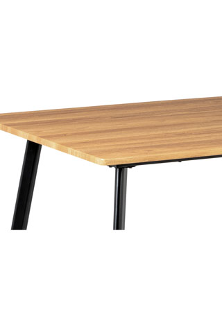 Jídelní stůl 150x80x76 cm, MDF dekor divoký dub, kovová čtyřnohá podnož, černý m - MDT-2100 OAK