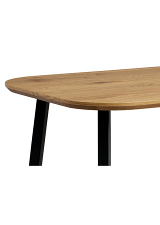 Jídelní stůl, MDF deska 3D dekor dub, kov černá barva - MDT-600 OAK