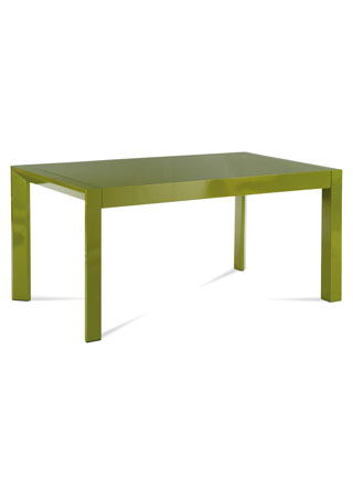 Jídelní stůl rozkl., 160+50x90 cm, vysoký lesk zelený