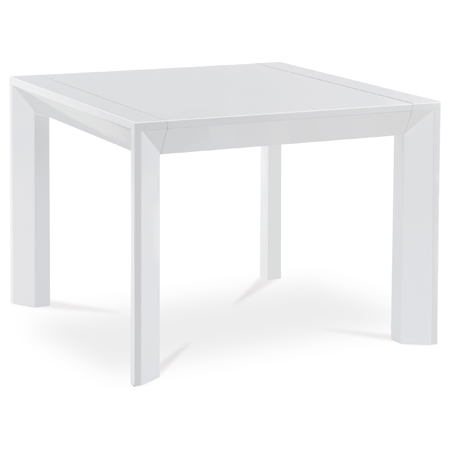 Jídelní stůl rozkládací 100+60x100x75 cm, bílý vysoký lesk