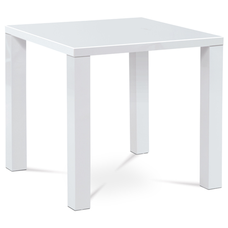 Jedálenský stôl 80x80x76cm, vysoký lesk biely AT-3005 WT