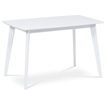 Jedálenský stôl 120x75cm, nohy masív, doska MDF, biely AUT-008 WT