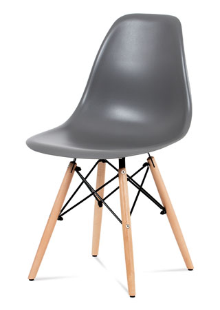 Jedálenská stolička, plast sivý / masív buk / kov čierny CT-758 GREY