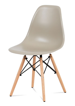 Jedálenská stolička, plast latté / masív buk / kov čierny CT-758 LAT