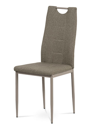 Jedálenská stolička, cappuccino látka, kov cappuccino lesk DCL-393 CAP2