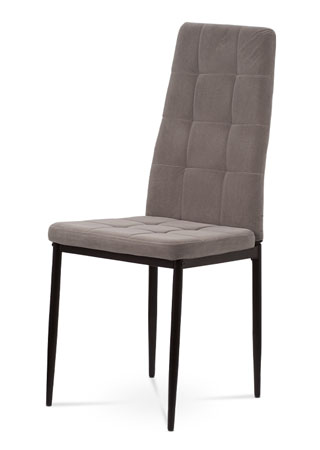 Jedálenská stolička Velvet Fabric,stitch.same,Dia 25mm tube, matt balck pwc, RF-88-21 Taupe DCL-395 LAN4