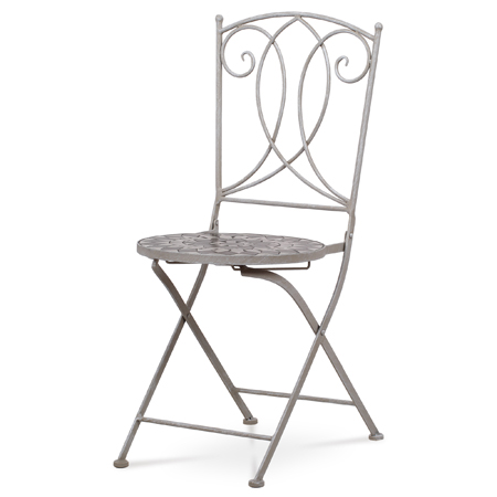 Záhradná stolička, keramická mozaika, kov, šedý lak JF2229