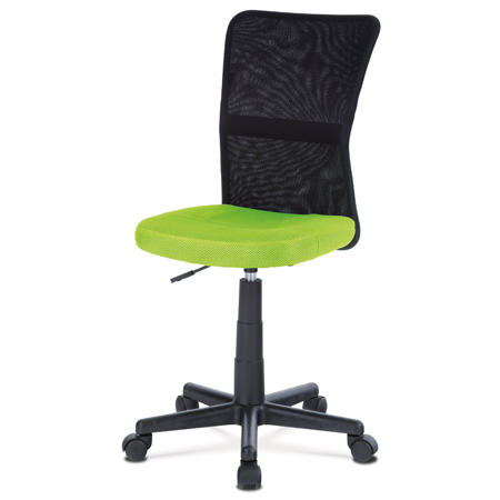 Kancelárska stolička, zelená mesh, plastový kríž, sieťovina čierna KA-2325 GRN